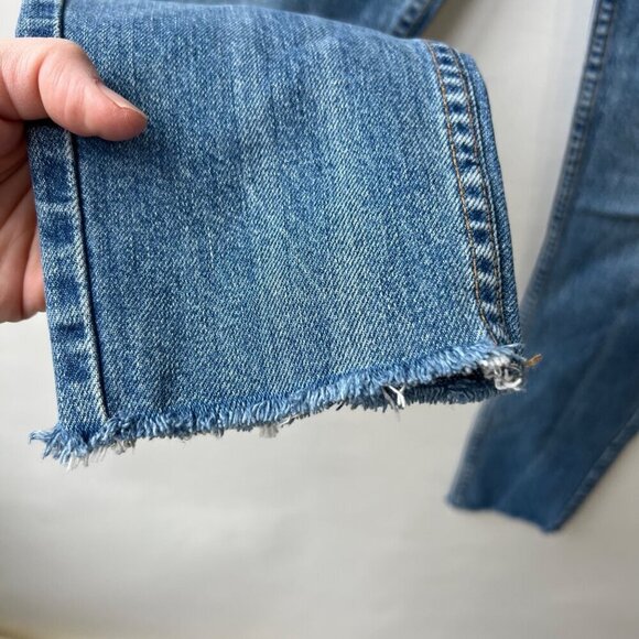 Re/done High rise ankle crop jeans, medium blue, Size 26, L69 - Picture 8 of 13